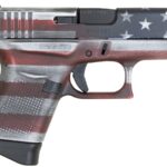 Glock 43 9mm Single Stack Pistol with Cerakote Battleworn USA Flag Finish