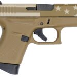 Glock 43 9mm Flat Dark Earth (FDE) Single Stack Pistol with American Flag Slide