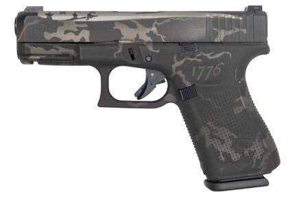 Glock 19 Gen5 9mm 15-Round Pistol with 1776 Black and Grey Camo Cerakote Finish and Ni