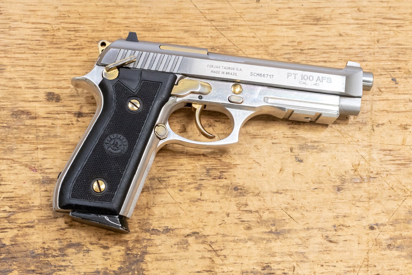 64922-default-l Taurus PT100 AFS 40 S&W 10-Round Stainless Used Trade-in Pistol