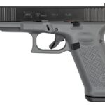 Glock 17 Gen5 9mm Pistol with Front Slide Serrations and Concrete Gray Frame