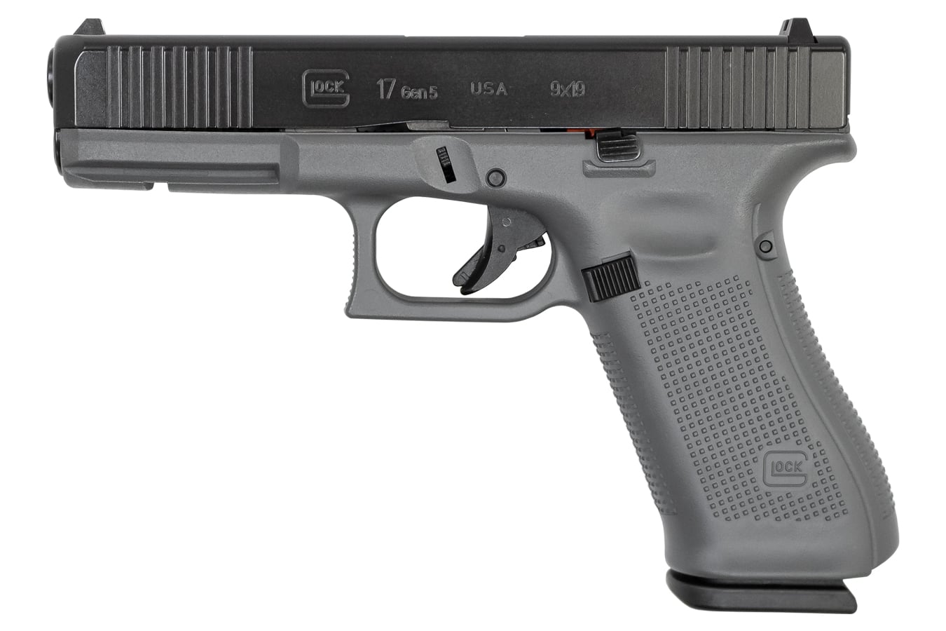 87841-default-l Glock 17 Gen5 9mm Pistol with Front Slide Serrations and Concrete Gray Frame