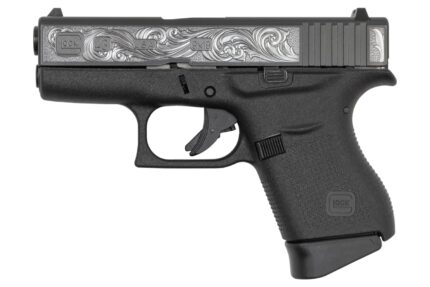 Glock 43 9mm Single Stack Pistol with Custom Engraved Slide (Made in the USA)