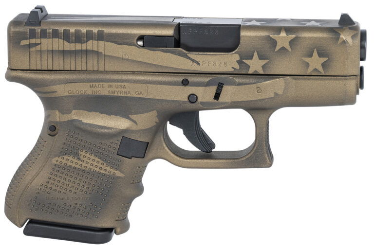 Glock 26 Gen4 9mm Subcompact Pistol with Coyote Battle Worn Flag Cerakote Finish (Made in USA)