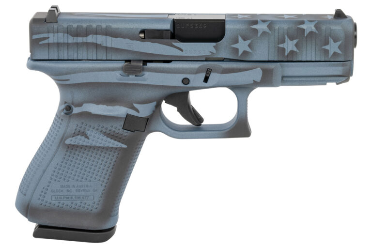Glock 19 Gen5 9mm Compact Pistol with Blue Titanium Flag Cerakote Finish