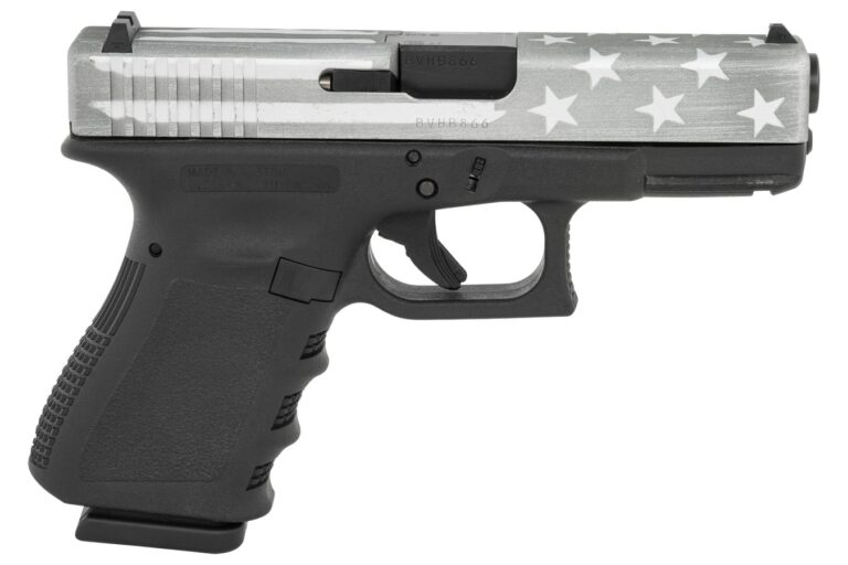 Glock 19 Gen3 9mm Pistol with Gray Battle Worn Flag Cerakote Steel Slide
