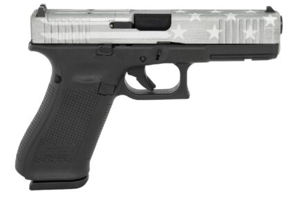 Glock G17 Gen5 9mm Pistol with Gray Battle Worn Flag Cerakote Finish and MOS Cuts