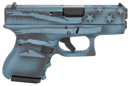Glock 27 Gen 3 40 S&W Compact Pistol with Blue Titanium Flag Cerakote Finish