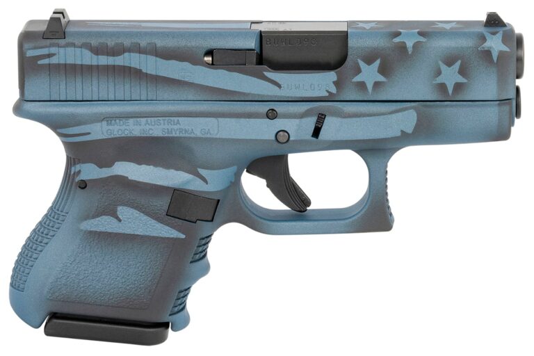 Glock 27 Gen 3 40 S&W Compact Pistol with Blue Titanium Flag Cerakote Finish