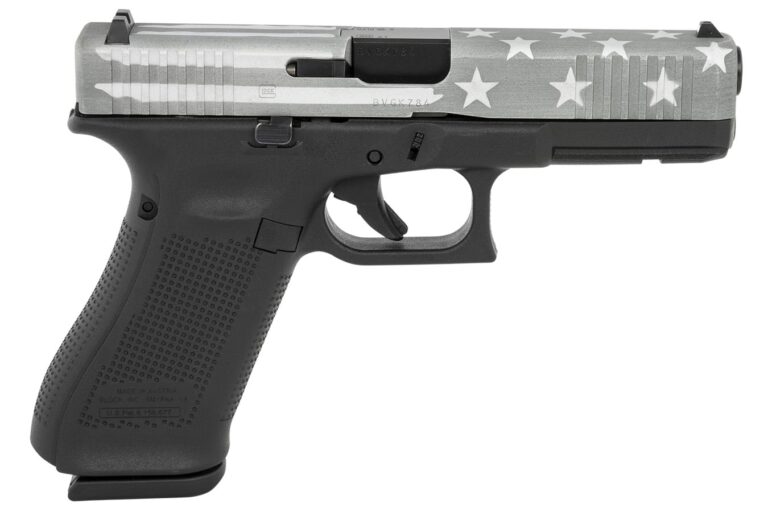 Glock G17 Gen5 9mm Pistol with Gray Battle Worn Flag Cerakote Steel Slide
