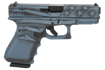 Glock G19 Gen3 9mm Compact Pistol with Blue Titanium Flag Cerakote Finish