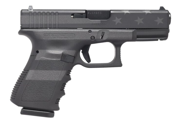 Glock 23 Gen3 40 S&W Semi-Auto Pistol with Black Stealth Flag Cerakote Finish