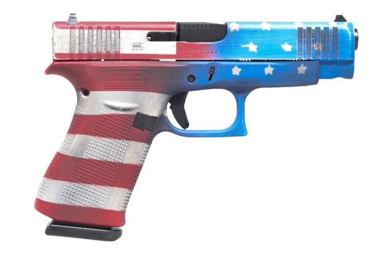 Glock 48 9mm Semi-Auto Pistol with American Flag Cerakote Finish and We the People Holster