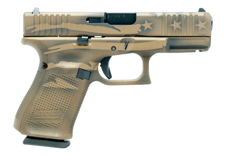 Glock 23 Gen5 40 S&W Semi-Auto Pistol with Coyote Battleworn Flag Cerakote Finish