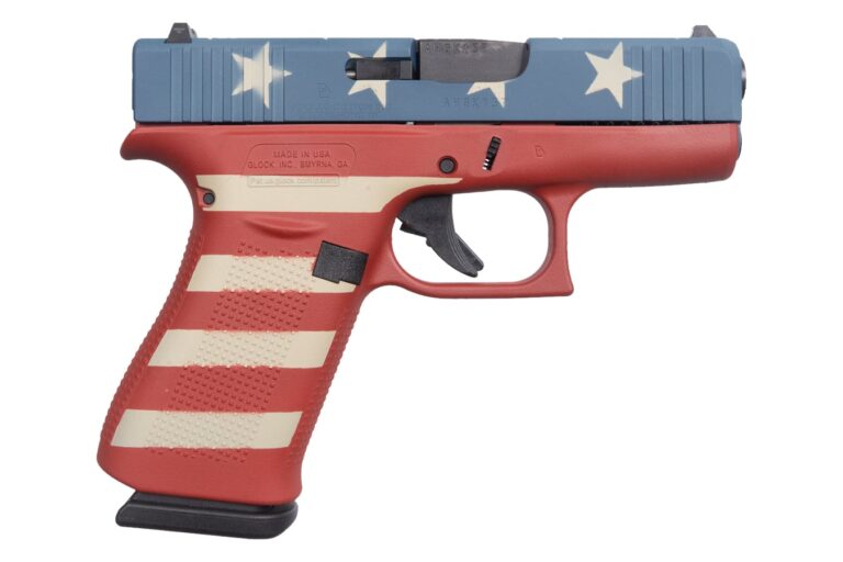 Glock 43X 9mm Semi-Auto Pistol with Cerakote Red/White/Blue American Flag Finish
