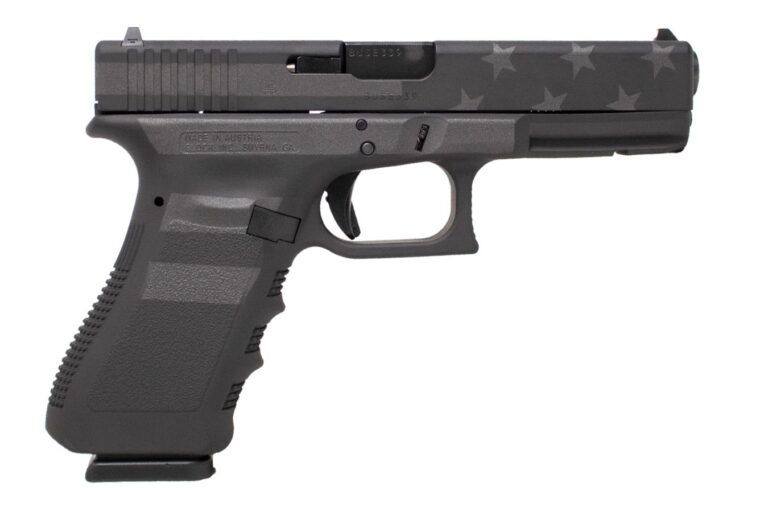 Glock 22 Gen3 40 S&W Pistol with Black Stealth Flag Cerakote Finish