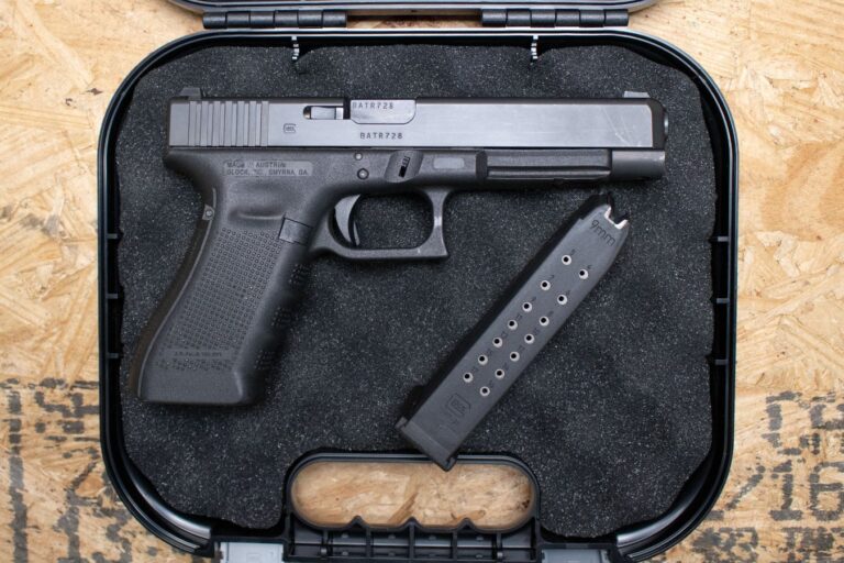 Glock 34 Gen4 9mm Police Trade-In Pistol with Window-Cut Slide, Case
