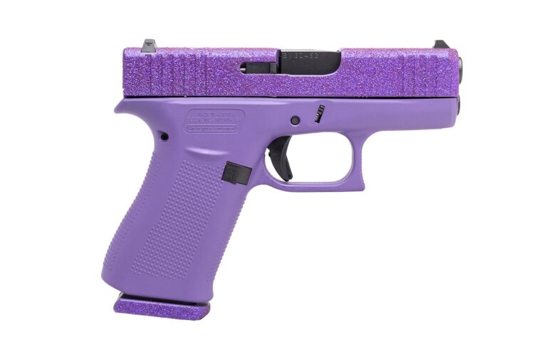 Glock 43X 9mm Pistol with Voodoo Glitter Slide and Colored Frame