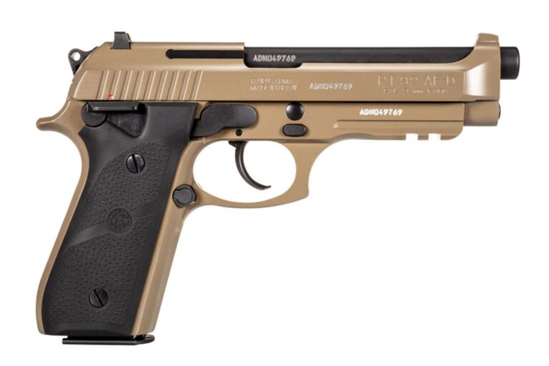 Taurus PT92 9mm Semi-Auto Pistol with Hogue Rubber Grips, FDE Finish