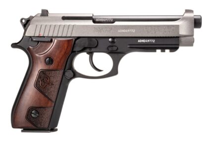 Taurus PT92 9mm Semi-Auto Pistol with Wood Grips, Black/Tungsten Finish