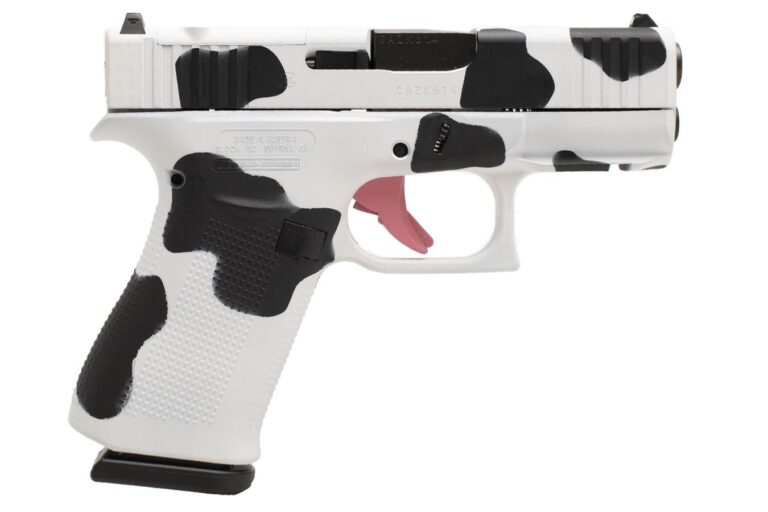Glock 43X MOS 9mm Pistol with Cow Print Cerakote Finish