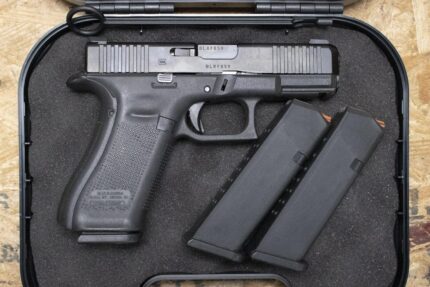 Glock 45 9mm Police Trade-In Pistol with AmeriGlo Sights, Three Magazines and Case