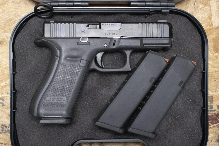 Glock 45 9mm Police Trade-In Pistol with AmeriGlo Sights, Three Magazines and Case