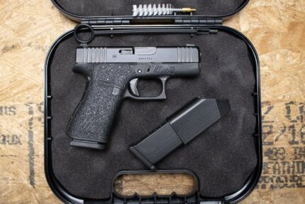 Glock 43X 9mm Police Trade-In Pistol with Two Magazines, Case, and Grip Wrap