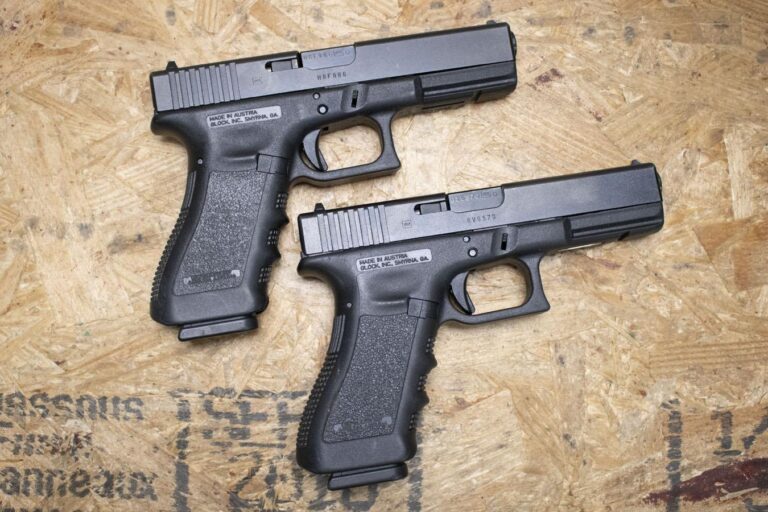 Glock 17 Gen3 9mm Police Trade-In Pistols with Finger Grooved Grip and Accessory Rail