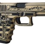 Glock 17 Gen5 9mm Pistol with Mountain Range Engraved Slide and Battlefield Cross Engraved Grips