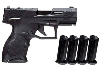 Taurus TX22 Compact 22LR Black Optic Ready Pistol with Five 13 Round Magazines
