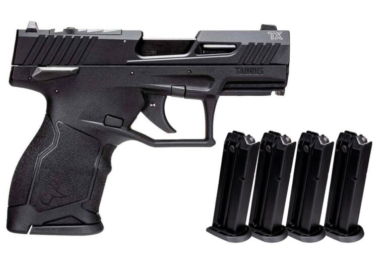 Taurus TX22 Compact 22LR Black Optic Ready Pistol with Five 13 Round Magazines
