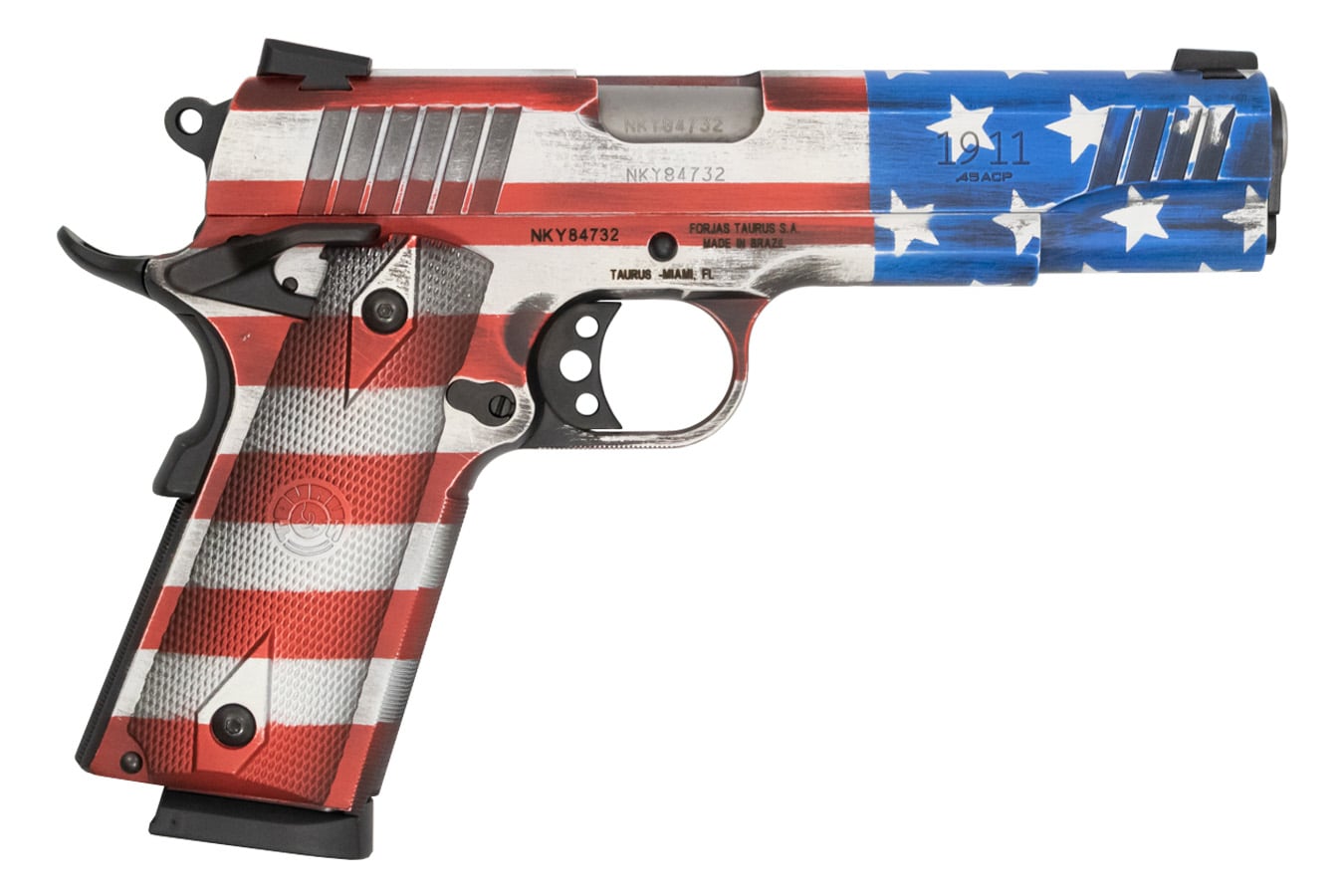 57533-default-l Taurus PT1911 45 ACP Full-Size Pistol with Cerakote US Flag Finish
