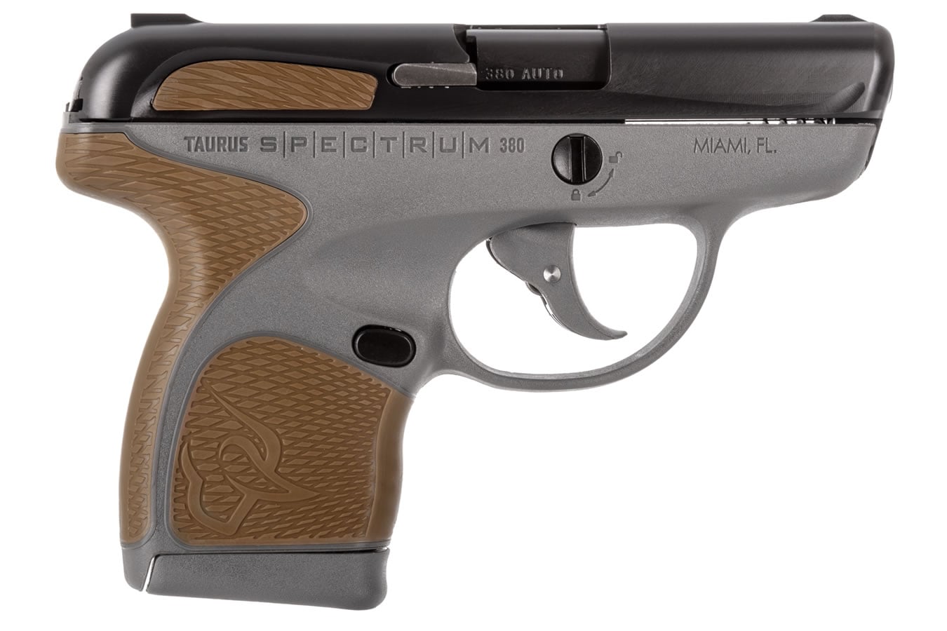 72556-default-l Taurus Spectrum .380 Gray Pistol with Black Slide and Flat Dark Earth Grips