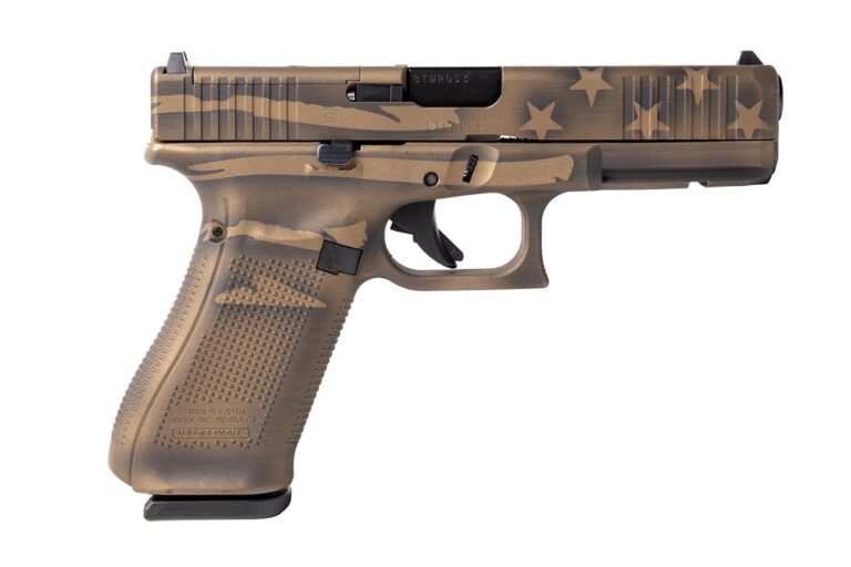 Glock 17 Gen5 MOS 9mm Semi-Auto Pistol with Coyote Battle Worn Flag Finish