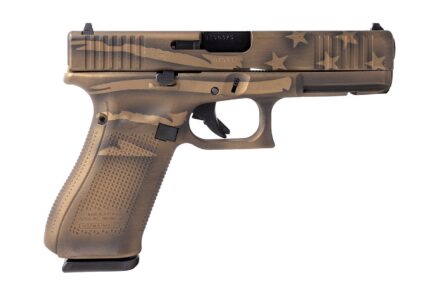 Glock 22 Gen5 40 S&W Semi-Auto Pistol with Coyote Battle Worn Flag Cerakote Finish