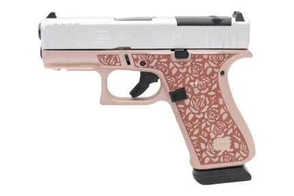 Glock 43x MOS The Rose 9mm Optic Ready Pistol with Rose Gold Cerakote Frame and Satin Aluminum Cerakote Slide