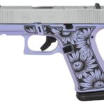 Glock G43X MOS 9mm Optic Ready Pistol with Purple Flower Engraved Finish