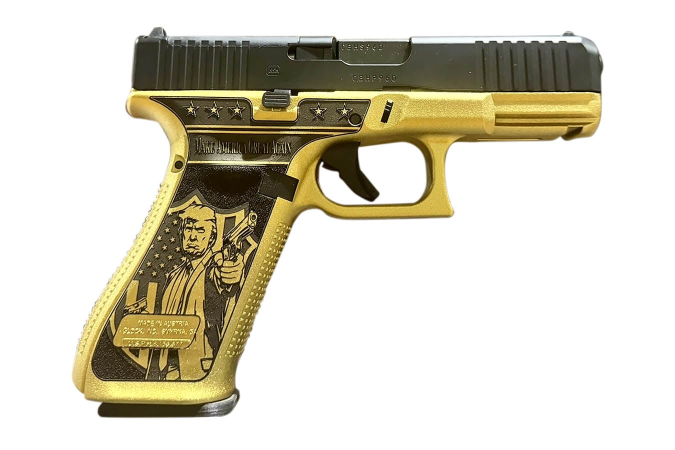 181387-default-l Glock 45 MOS 9mm Optic Ready Don Wick Edition Pistol with Gold Donald Trump Engraving