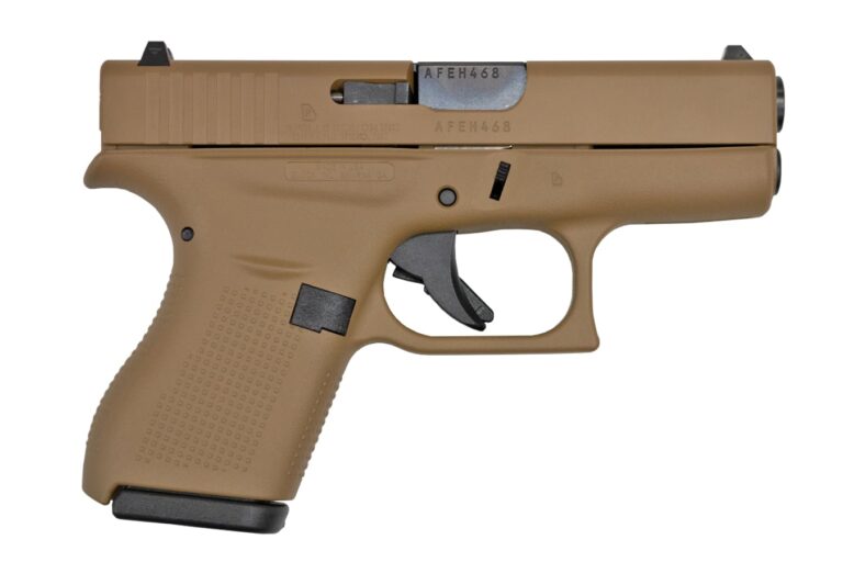 Glock 42 380 ACP Single Stack Pistol with Dark Earth Cerakote Finish