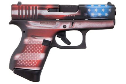 Glock 43 9mm Pistol with Battleworn USA Flag Cerakote Finish