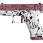 Glock 43X MOS 9mm Optic Ready Pistol with Pixie Glitter and White Paisley Frame