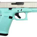 Glock 19 Gen5 9mm Pistol with Robins Egg Blue Cerakote Finish and Shimmering Aluminum