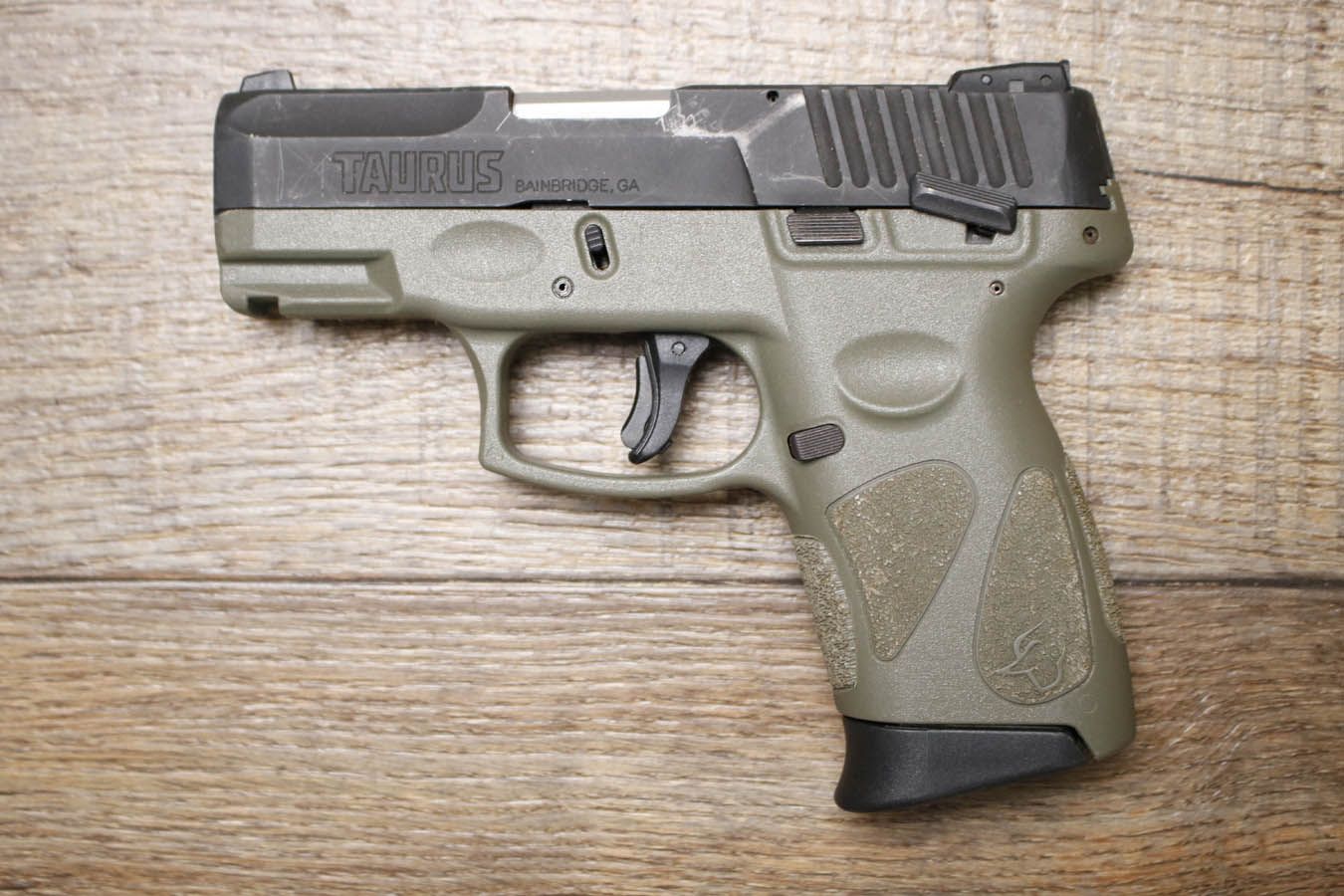 186473-default-l Taurus G2C 40 S&W Police Trade-In Pistol with OD Green Frame
